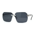 thumbnail image 1 of Mens Luxury Rimless Pimp Baller Rectangle Sunglasses Silver Black, 1 of 4
