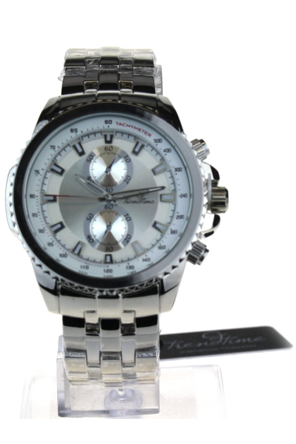 Mens Luxury Sport Metal Band Analog Round Index Wrist Watch All Silver