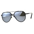 thumbnail image 1 of Mens Luxury Thick Metal Rim Color Mirror Officer Sunglasses Black Silver, 1 of 4