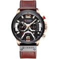 thumbnail image 1 of Mens Luxury Watches Business Chronograph Dress Waterproof Leather Strap Analog Quartz Wrist Watch, 1 of 6