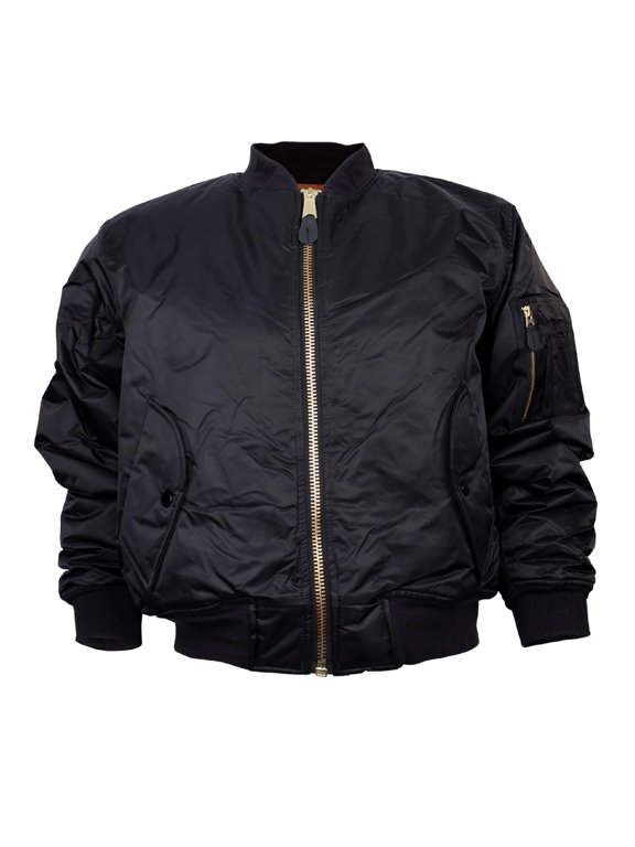 Mens MA-1 Flight Jacket, Black, 4XL 099598070113