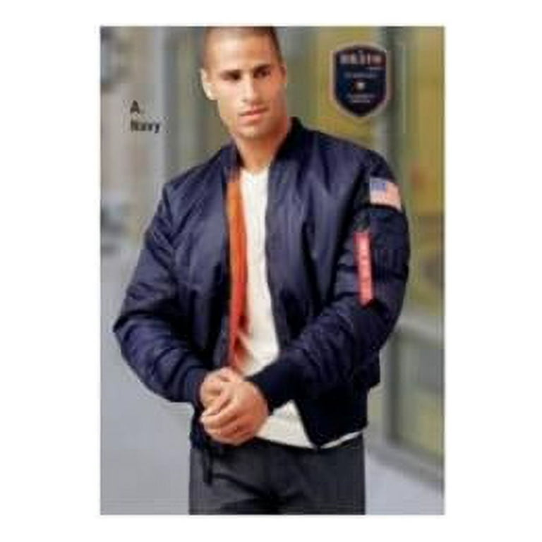 Mens MA 1 Nylon Flight Jacket Navy 3XL