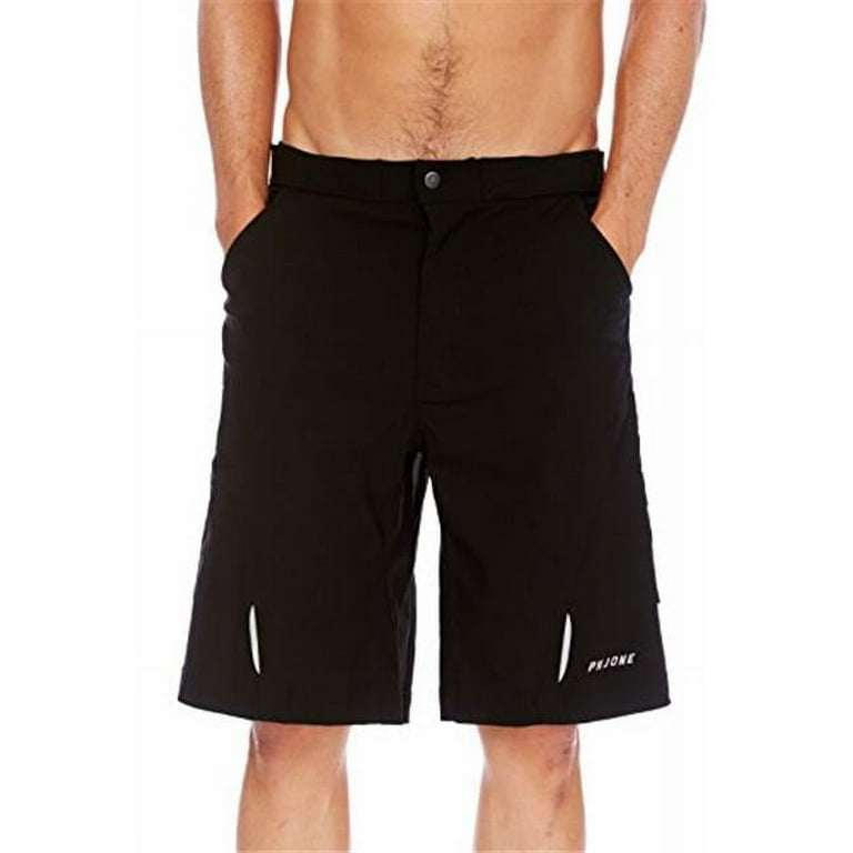 Mens MTB Ryder Knee Length Cargo Shorts with Liner Black Large