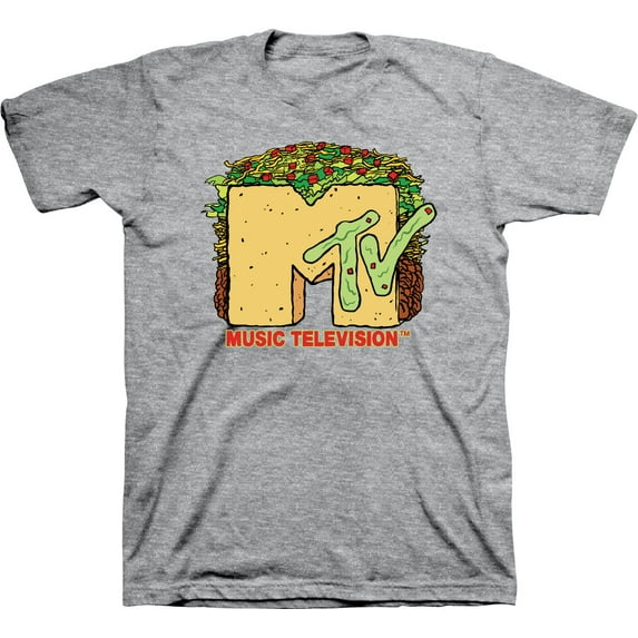 Mens MTV Retro Logo Shirt - MTV Classic 90s tee - MTV Classic 1980s T-Shirt (Athletic Heather, XX-Large)