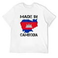 thumbnail image 1 of Mens Made In Cambodia Shirt Angkor Wat Cambodian Flag T Shirt White 4X-Large, 1 of 5