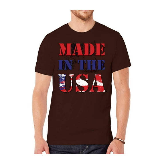 Mens Made in USA Short-Sleeve T-Shirt - Brown - 3X-Large