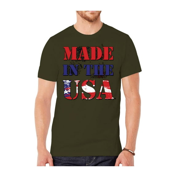 Mens Made in USA Short-Sleeve T-Shirt - Olive - 3X-Large