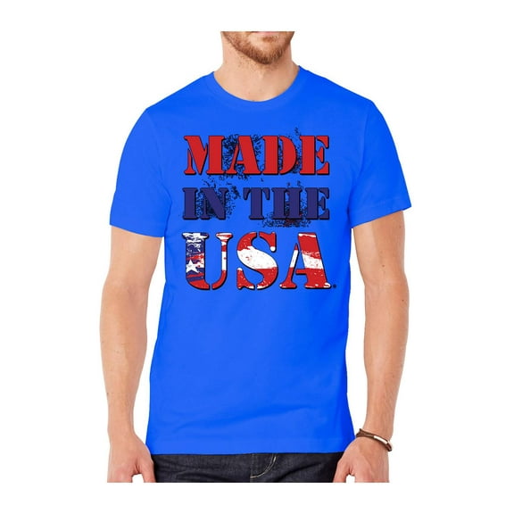 Mens Made in USA Short-Sleeve T-Shirt - Royal - Large