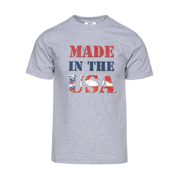 Mens Made in the USA Patriot Short-Sleeve T-Shirt - Heather Grey - Large