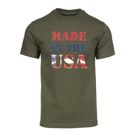 Mens Made in the USA Patriot Short-Sleeve T-Shirt - Olive - 3X-Large
