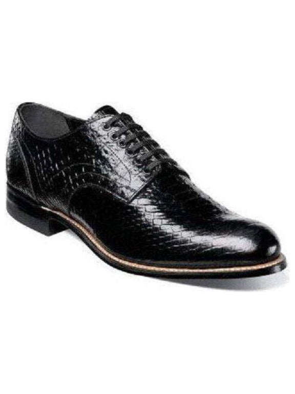 Mens Madison Anaconda Print Leather Stacy Adams Shoes Black 00055-001