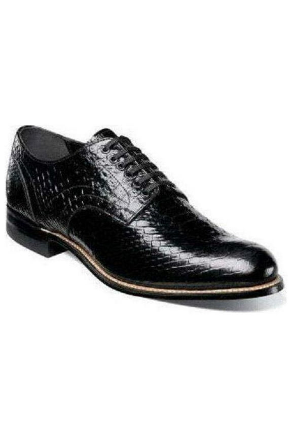 Mens Madison Anaconda Print Leather Stacy Adams Shoes Black 00055-001