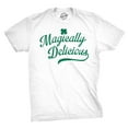 thumbnail image 1 of Mens Magically Delicious Funny Sarcastic St Patricks Day Saint Pattys Clover Graphic Tees, 1 of 7
