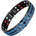 thumbnail image 1 of Mens Magnetic Bracelet Titanium Steel Magnetic Bracelet with Double Row 4 Elements Magnets,Father's Day Gifts, 1 of 8