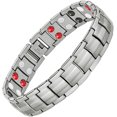 thumbnail image 1 of Mens Magnetic Bracelet Titanium Steel Magnetic Bracelet with Double Row 4 Elements Magnets,Father's Day Gifts, 1 of 6