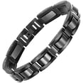 thumbnail image 1 of Mens Magnetic Bracelets, Classic Balck Titanium Stainless Steel Bracelet with Natural Hematite Magnet Stones,Men's Jewelry Gifts, 8.66 inch, 1 of 5