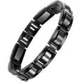 thumbnail image 1 of Mens Magnetic Bracelets, Classic Balck Titanium Stainless Steel Bracelet with Natural Hematite Magnet Stones,Men's Jewelry Gifts, 8.66 inch, 1 of 8