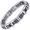 thumbnail image 1 of Mens Magnetic Bracelets, Classic Balck Titanium Stainless Steel Bracelet with Natural Hematite Magnet Stones,Men's Jewelry Gifts, 8.66 inch, 1 of 5