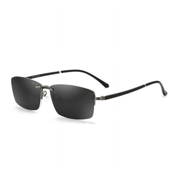 Mens Magnetic Clip on Polarized Driving Sunglasses Eyeglass Frame Half Frame