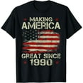 thumbnail image 1 of Mens Making America Great Since 1990 Vintage Gifts 30th Birthday T-Shirt, 1 of 3