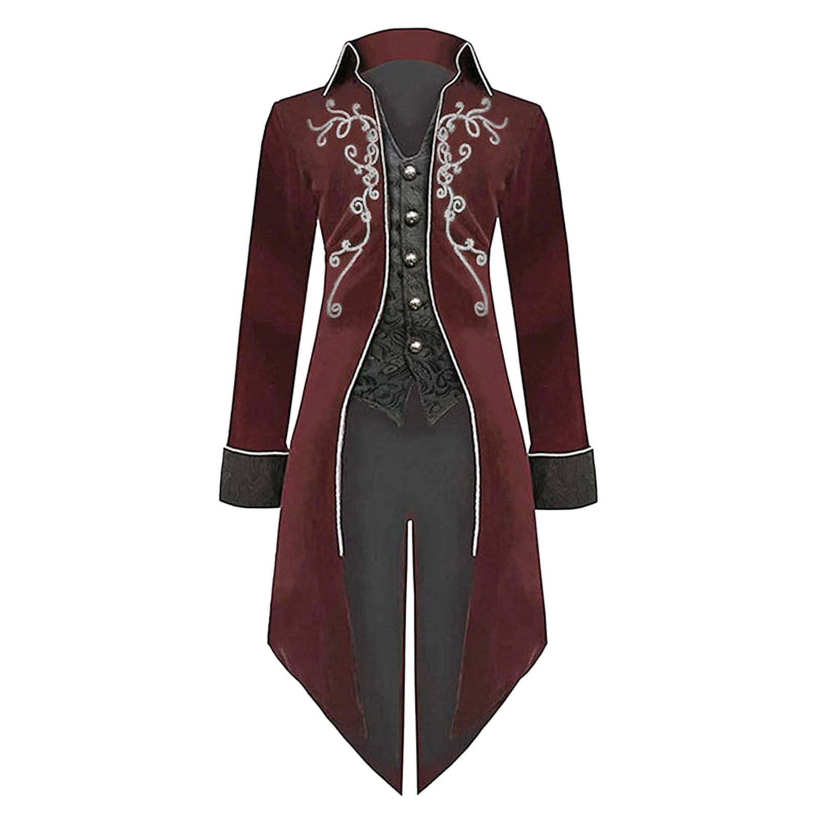 Mens Male Vintage Slim Retro Punk Jacket Gold Edge Coat Steampunk