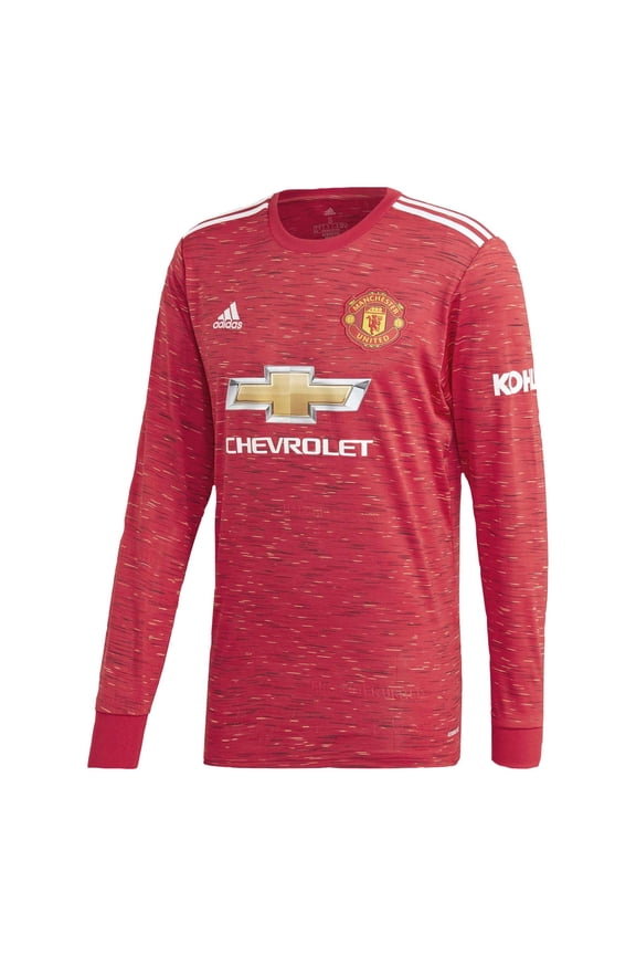 Mens Manchester United Home Long Sleeve Soccer Jersey 2020-21 (3X-Large)