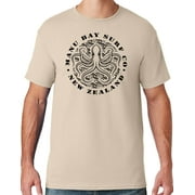 Mens Manu Bay Surf Company BLACK OCTOPUS T-shirt, Small Sandstone