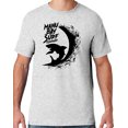 thumbnail image 1 of Mens Manu Bay Surf Company BLACK SURFING SHARK T-shirt, 2XL Ash Grey, 1 of 2