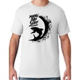 thumbnail image 1 of Mens Manu Bay Surf Company BLACK SURFING SHARK T-shirt, 2XL White, 1 of 2