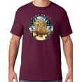 thumbnail image 1 of Mens Manu Bay Surf Company JUST CHILL SURFING T-shirt, Small Maroon, 1 of 3