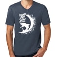 thumbnail image 1 of Mens Manu Bay Surf Company WHITE SHARK Surfer T-shirt, Extra-Small Heathered Navy, 1 of 3
