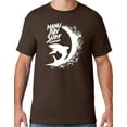 thumbnail image 1 of Mens Manu Bay Surf Company WHITE SURFING SHARK T-shirt, 2XL Chocolate Brown, 1 of 2