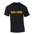 thumbnail image 1 of Mens Marley Tshirt One Love Rasta Flag Short Sleeve T-shirt-Black-xxl, 1 of 1