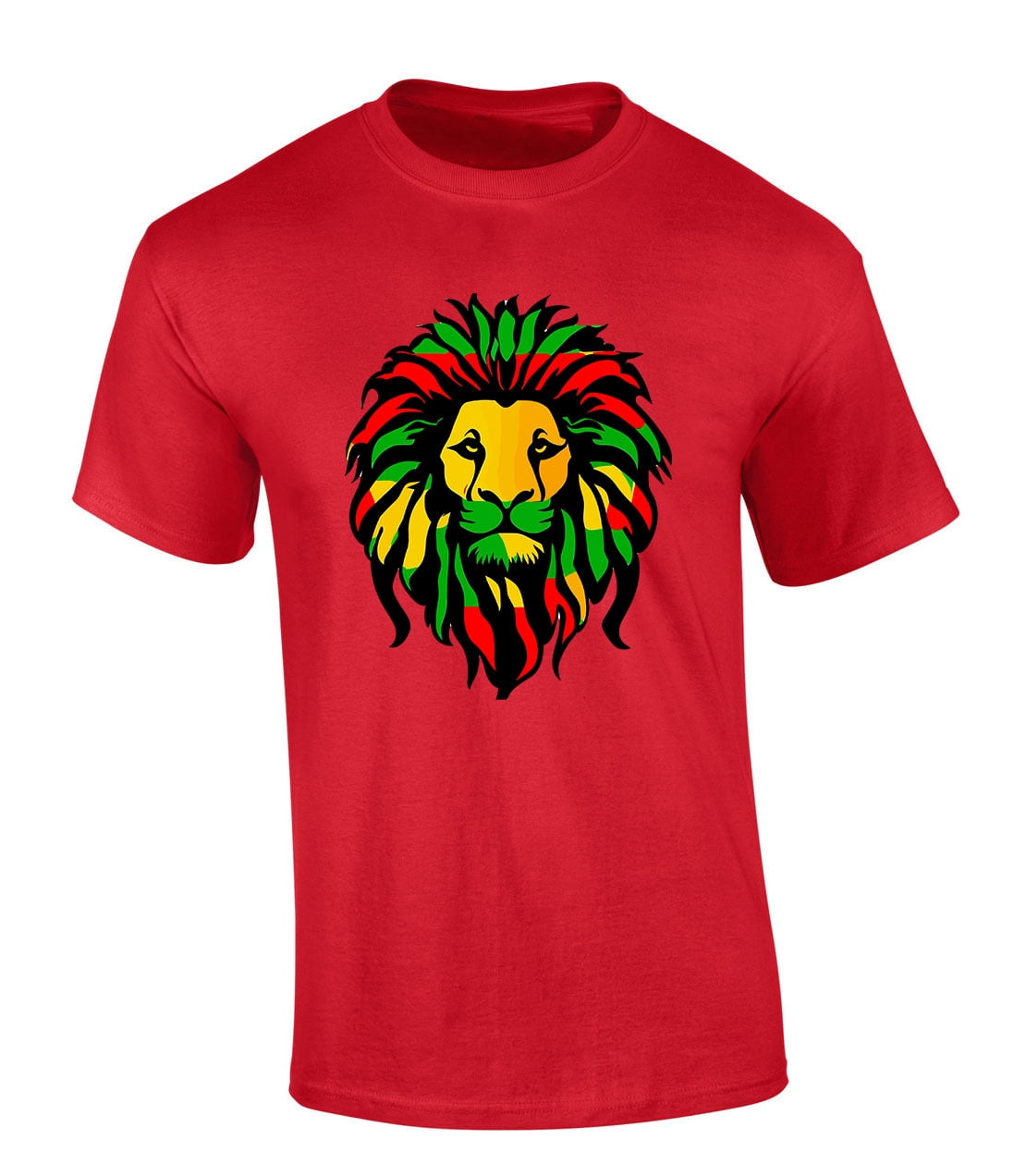 Mens Tshirt T Shirt Lion Rasta Mens Marley Tshirt Rastafarian Lion