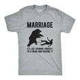 thumbnail image 1 of Mens Marriage Like Chaining Yourself to A Bear and Kicking It T Shirt Funny Relationship Tee Graphic Tees, 1 of 9