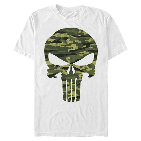 Mens Marvel Camo Skull T Shirt