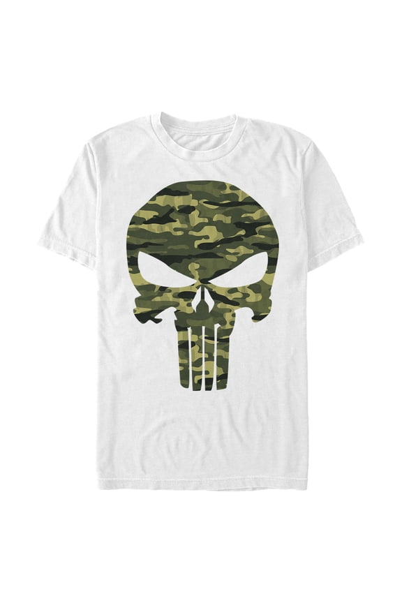 Mens Marvel Camo Skull T Shirt