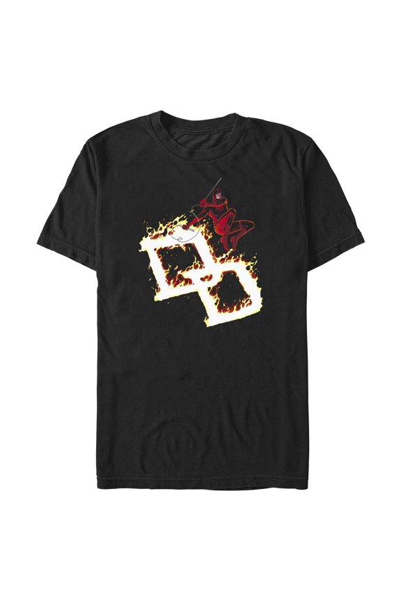 Mens Marvel: Daredevil Initials Fire Icon T Shirt