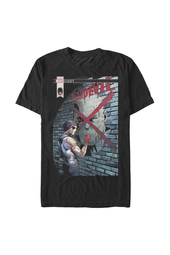 Mens Marvel: Daredevil Legacy Graffiti Cover T Shirt