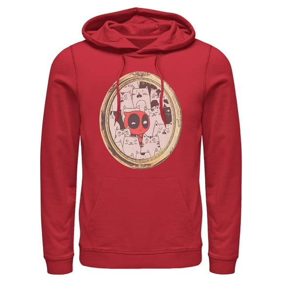 Mens Marvel Deadpool Cats Animated Frame Lightweight Hoodie