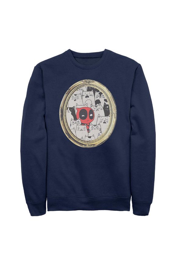 Mens Marvel Deadpool Cats Animated Frame Sweatshirt