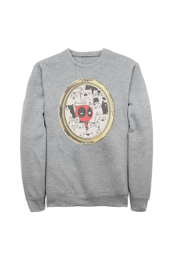 Mens Marvel Deadpool Cats Animated Frame Sweatshirt