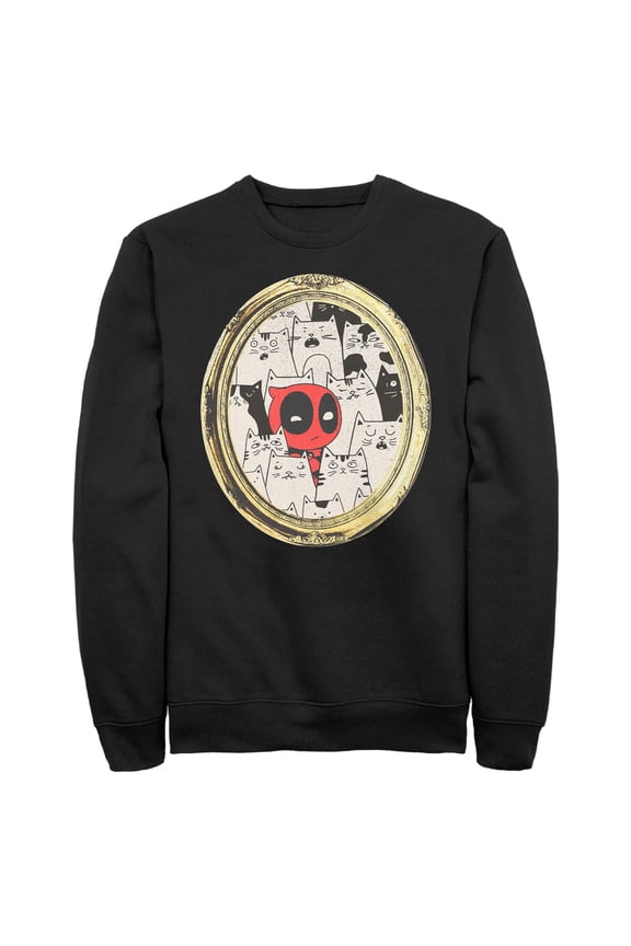 Mens Marvel Deadpool Cats Animated Frame Sweatshirt