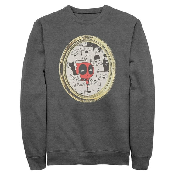 Mens Marvel Deadpool Cats Animated Frame Sweatshirt