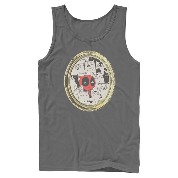 Mens Marvel Deadpool Cats Animated Frame Tank Top