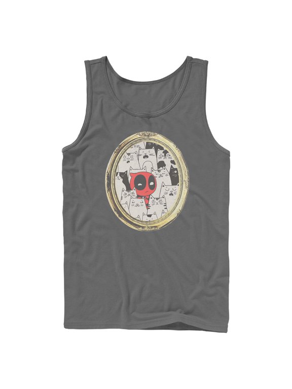 Mens Marvel Deadpool Cats Animated Frame Tank Top