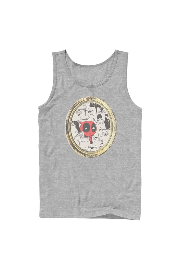 Mens Marvel Deadpool Cats Animated Frame Tank Top
