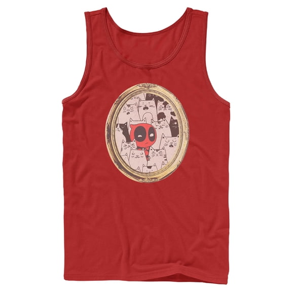 Mens Marvel Deadpool Cats Animated Frame Tank Top
