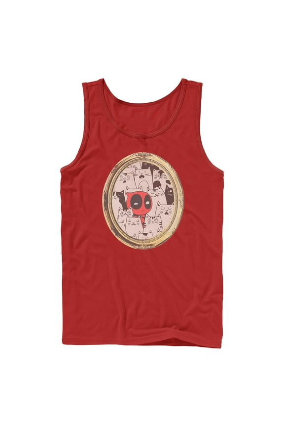 Mens Marvel Deadpool Cats Animated Frame Tank Top