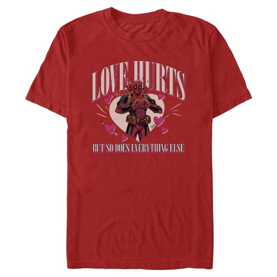 Mens Marvel: Deadpool Love Hurts and Everything Else T Shirt